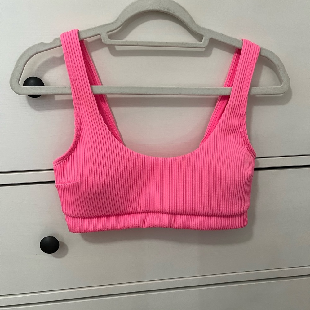 Hollister Pink Ribbed Bikini Top - Size Medium